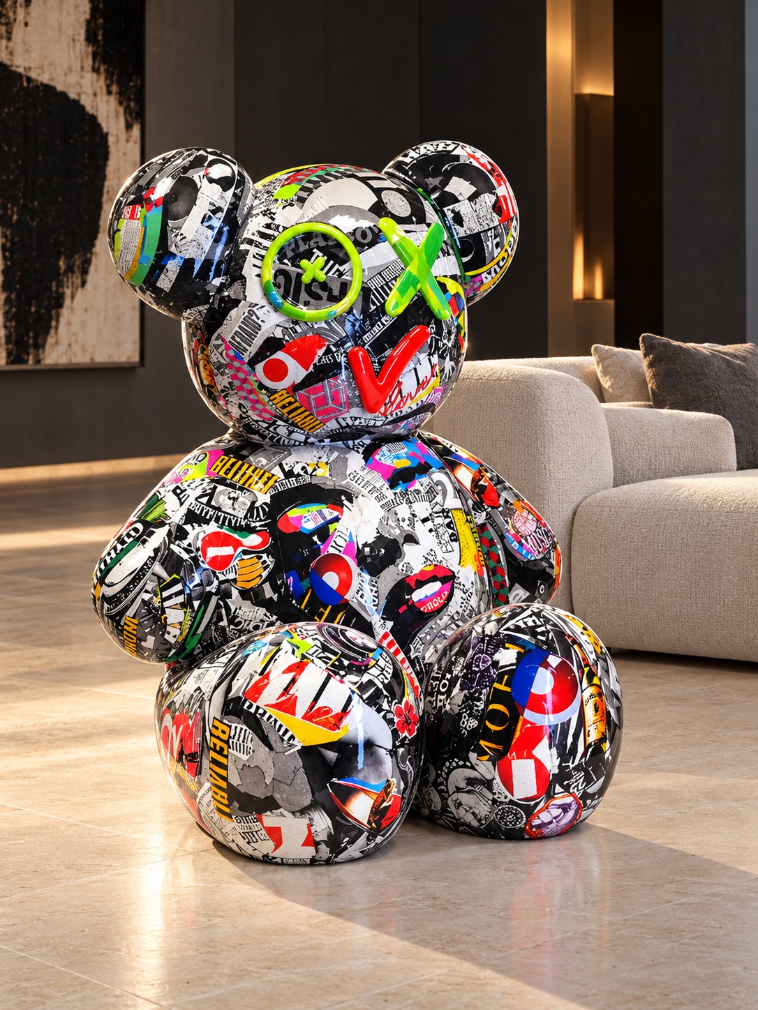 Orso Pop collection visualisation, illustrating graphic surfaces and sculptural personality